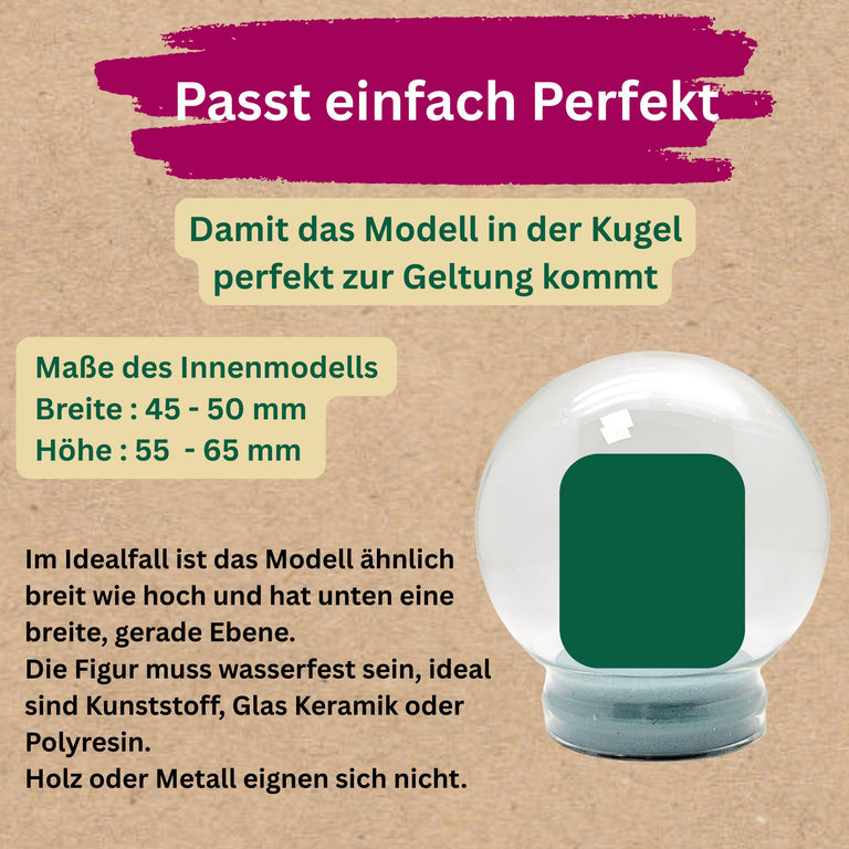 100mm Bastelset Sockel Ornamente weiß Rand mit DIY-Schneekugel für Spieluhr - 1x Schnee