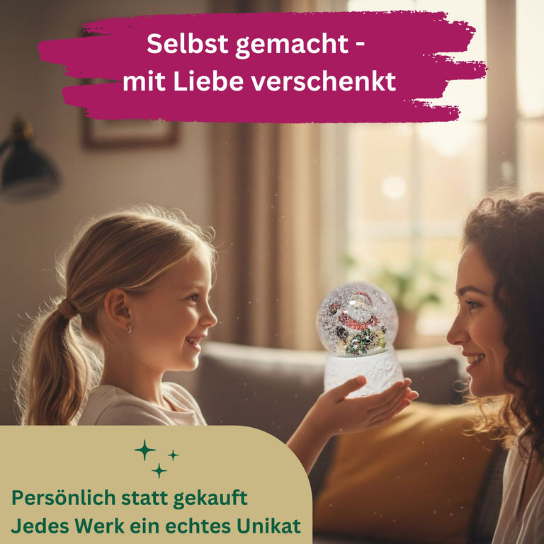 100mm Bastelset Sockel Ornamente weiß Rand mit DIY-Schneekugel für Spieluhr - 1x Schnee