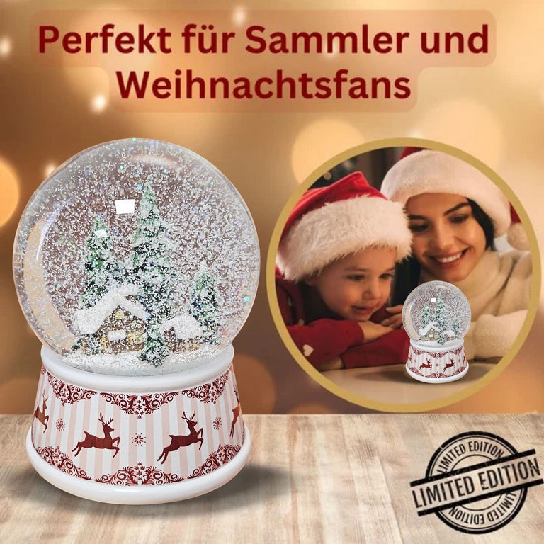 Nostalgische Schneekugel Berghütte Hüttenzauber 100 mm Durchmesser mit Spieluhr