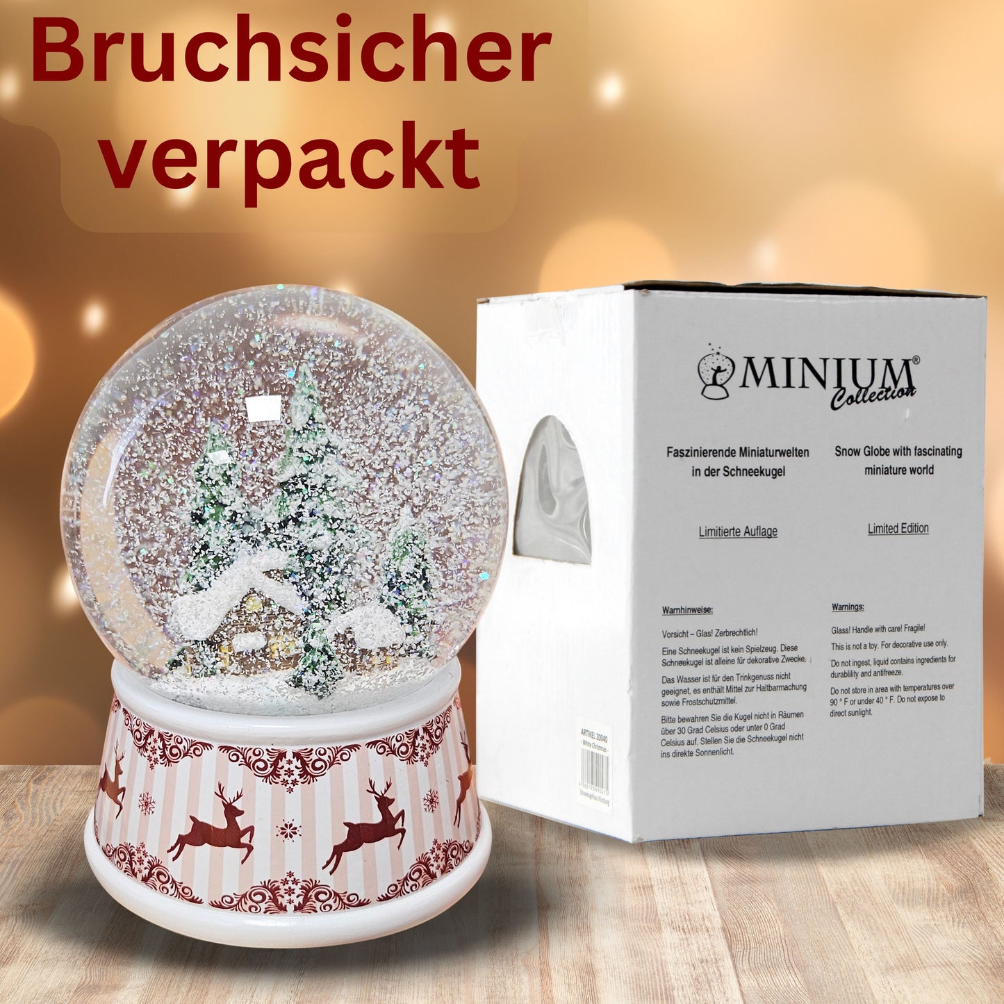 Nostalgische Schneekugel Berghütte Hüttenzauber 100 mm Durchmesser mit Spieluhr