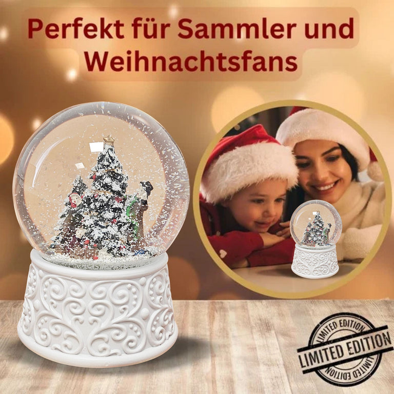 Nostalgische Schneekugel Christbaum schmücken Ornamente 100 mm Durchmesser mit Spieluhr