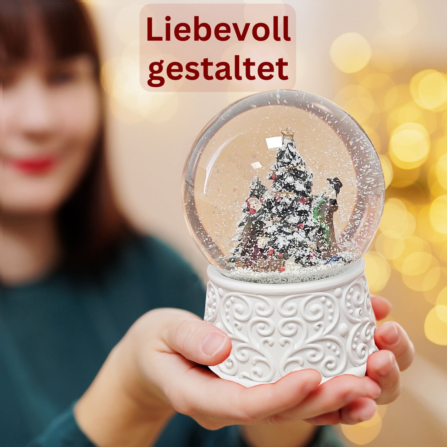 Nostalgische Schneekugel Christbaum schmücken Ornamente 100 mm Durchmesser mit Spieluhr