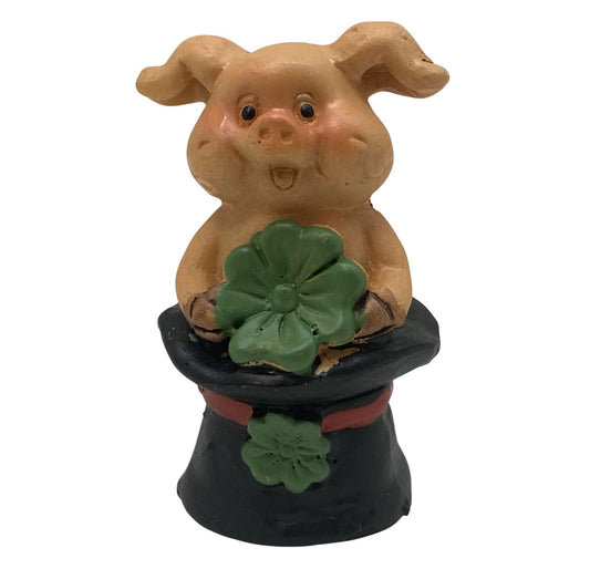 Innenmodell "Schwein mit Kleeblatt" - 30 x 47 mm - Schneekugelhaus