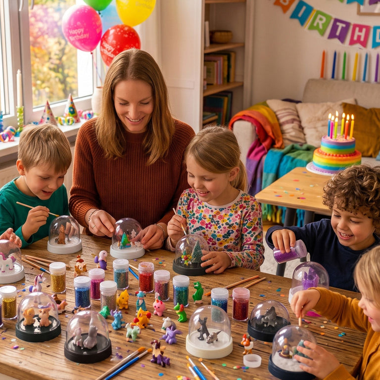 DIY Schneekugel-Set „Party-Pack“ (5er Vorteilspack) 60 rund mit Schraubverschluss