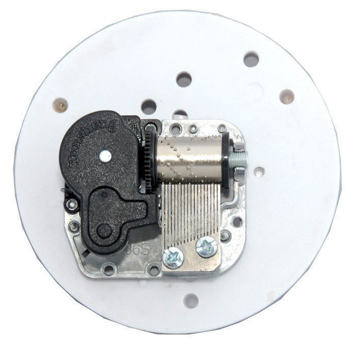 Spieluhr für Schneekugel White Christmas auf Platte 8,0 cm - Schneekugelhaus