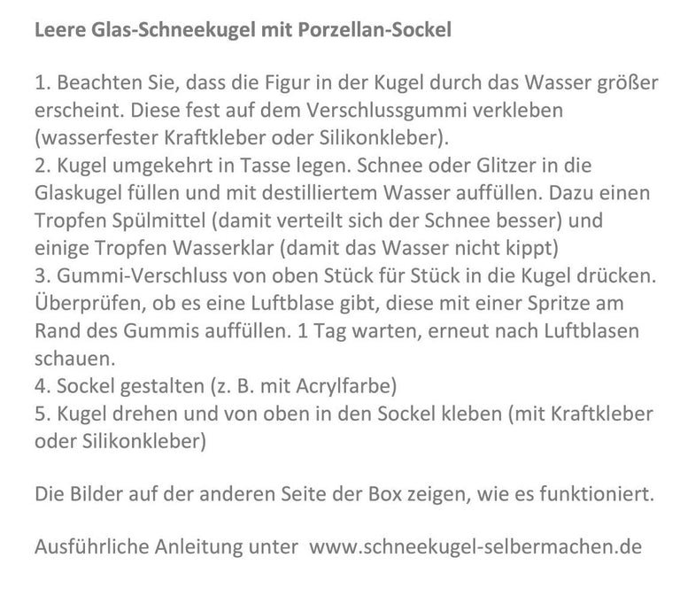 100mm DIY Schneekugel Bastelset silber - Schneekugelhaus