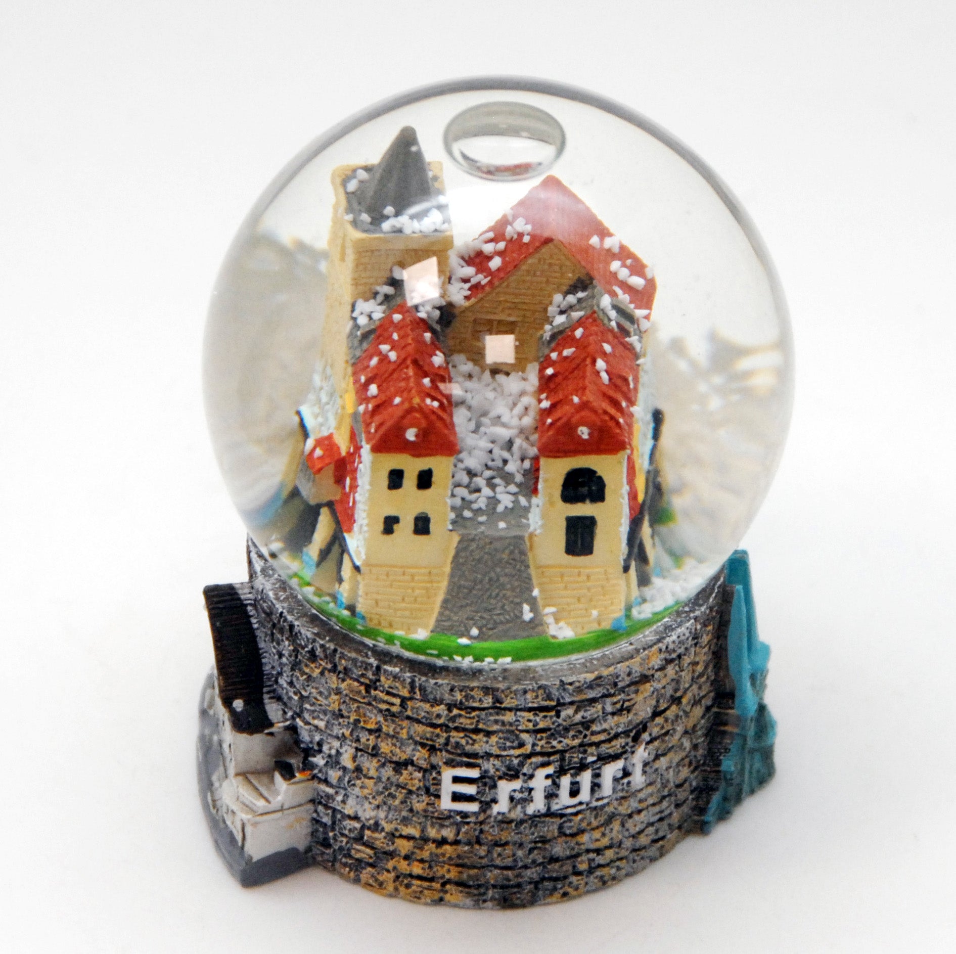 Souvenir Schneekugel Erfurt Krämerbrücke - Luftblase - Schneekugelhaus